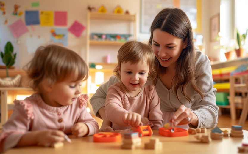 Zweckverband – Kindergartenkinder mit Betreuerin